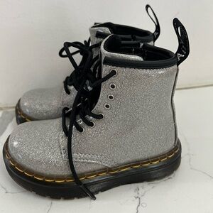 Dr Marten Silver Glitter Boots (toddlers)